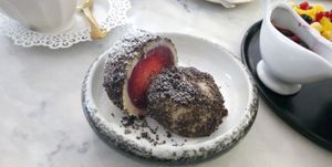 Zwetschgenknödel mit Mohn at Simply Raw Bakery and Bistro in Vienna