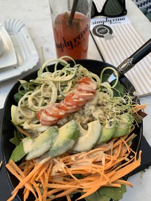 The sauces on the salads are crazy at Simply Raw Bakery and Bistro in Vienna