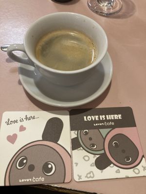 Coffee came with these cute coasters   at LOVOT Cafe in Kawasaki