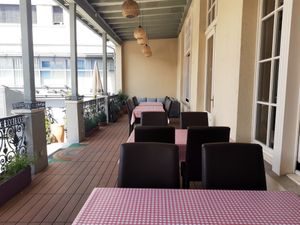 Outdoor seating at Indian Pure Vegetarian Chotivala in Interlaken