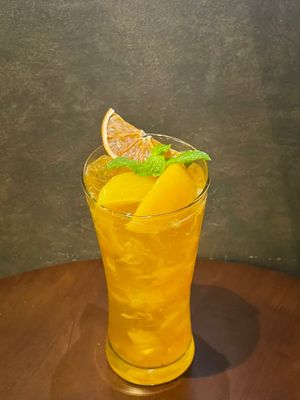 Peach orange lemongrass tea at Bamboo Bistro in Ho Chi Minh City