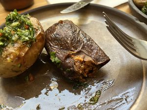 Stuffed dried aubergine  at Zahter in London