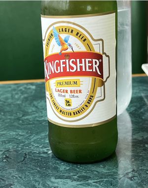 Kingfisher Indian Beer  at Bombay Kitchen in Toledo