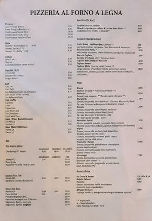 Menu at Pizzeria Il Mercato in Knokke-heist