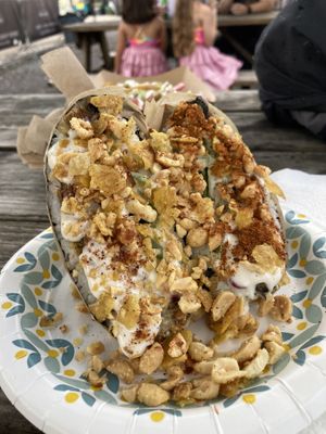 Vegan Sushi Sandwich topped with plantain and peanuts 🤤  at Smorgasburg in Miami