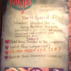 sign by the register at Pangea in Ashland