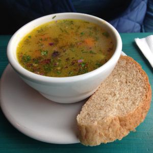 chicken veggie and dill soup at Pangea in Ashland