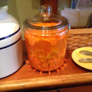 carrot garnish by the free water station at Pangea in Ashland