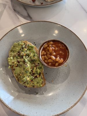 Avocado on toast can be made vegan! Added a side of baked beans 🤭  at Oad Street Food & Crafts in Sittingbourne