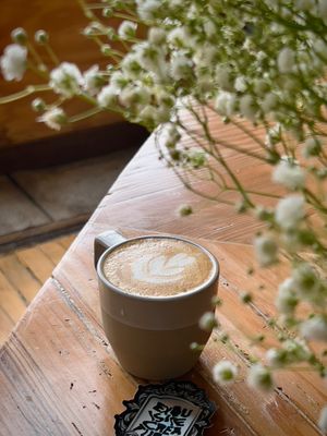 Lovely lattes for days in your choice of Oat, Almond, Soy or Coconut milks.  at Exquisite Creatures Coffee in Portland