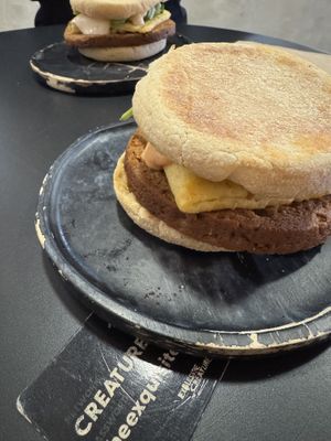 Breakfast sandwiches #Veganuary at Exquisite Creatures Coffee in Portland