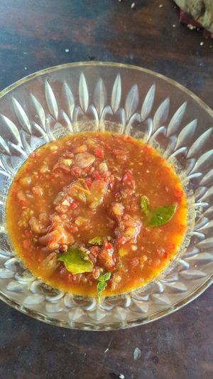 Tomato and chili sambal at Anandinii Organic Garden & Kitchen in Sidemen