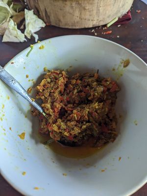 The Balinese spice mix that was used in all dishes at Anandinii Organic Garden & Kitchen in Sidemen