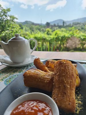 Crispy Cassava at Anandinii Organic Garden & Kitchen in Sidemen