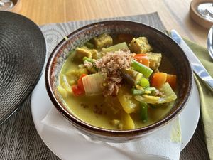 Thai Green Curry   at Anandinii Organic Garden & Kitchen in Sidemen