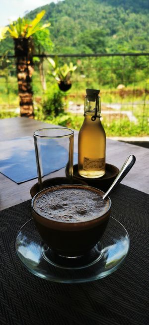 Orange Cacao and homemade Kombucha  at Anandinii Organic Garden & Kitchen in Sidemen