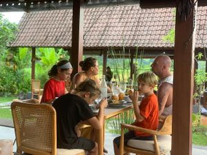 The tropical ambience of Anandinii Vegan Restaurant at Anandinii Organic Garden & Kitchen in Sidemen