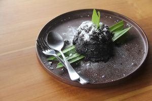 Homemade Vegan Choco Lava Cake at Anandinii Organic Garden & Kitchen in Sidemen