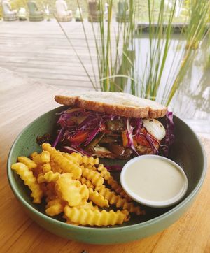 Roasted vegetable sandwich at Anandinii Organic Garden & Kitchen in Sidemen