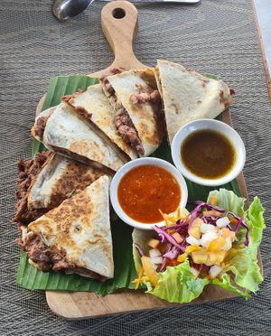 Bean tortilla at Anandinii Organic Garden & Kitchen in Sidemen