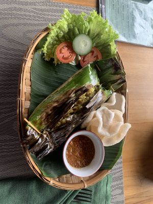 Nasi Bakar  at Anandinii Organic Garden & Kitchen in Sidemen