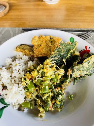 Main dishes from the cooking class   at Anandinii Organic Garden & Kitchen in Sidemen