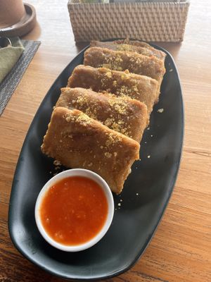 Crispy tempeh  at Anandinii Organic Garden & Kitchen in Sidemen
