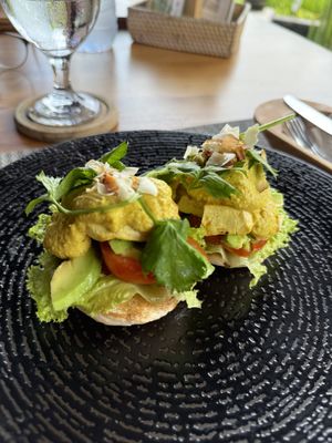 Tofu Benedict  at Anandinii Organic Garden & Kitchen in Sidemen