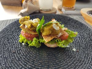 "Eggs Benedict" at Anandinii Organic Garden & Kitchen in Sidemen