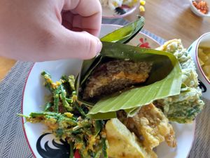 Steamed tofu at Anandinii Organic Garden & Kitchen in Sidemen
