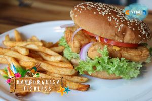 Hamburguesa fishless  at Vfish in Morelia