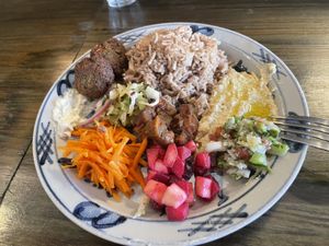 The cinnamon rice was particularly good, different from a usual falafel plate in Japan   at KAZRO DELI KAMAKURA in Kamakura