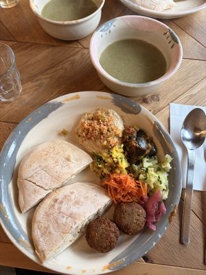 pita plate with soup included  at KAZRO DELI KAMAKURA in Kamakura