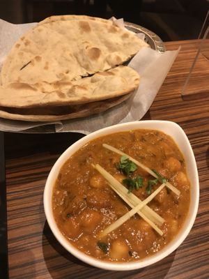 Chana Masala and Rotis  at Vege Herb Saga in Tokyo