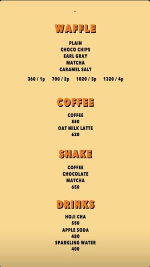 Menu (as of June 2023) at BILL & BEN Hamaguchi in Nagasaki