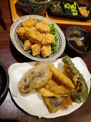 Popcorn tofu, tempura veggies at Hoshina 穗科 - Songshan District in Taipei
