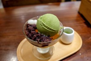 Matcha red bean ice cream sundae at Hoshina 穗科 - Songshan District in Taipei