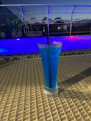 Blue Lagoon cocktail - great prices. They have a deal for 5 cocktails = 220,000 IDR (approx $22 AUD)  at Soley Bar in Kuta