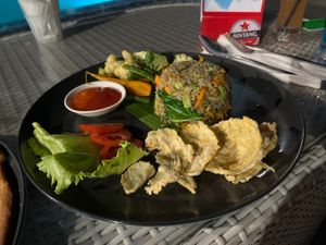 Nasi Goreng- vegan (no eggs or chicken)  at Soley Bar in Kuta