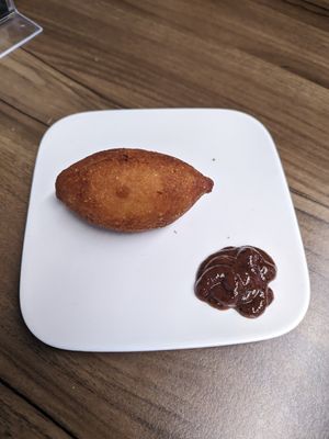 Fried bulgur ball at Oses Cig Köfte - Praterstern in Vienna