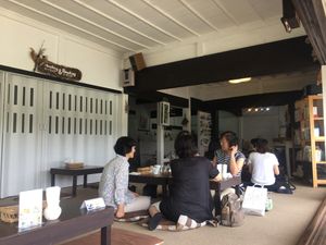 The seating area at Sweet and Peace in Chiba