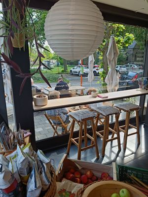 Inside and outside seating at Courgette. in Kortrijk