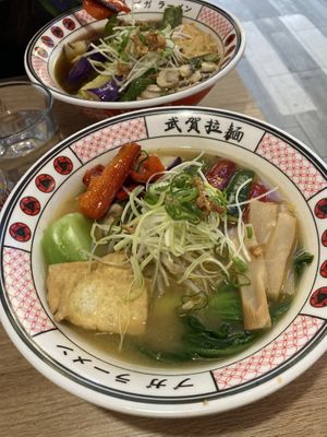 Vegan ramen with tofu and veg  at Buga Ramen in Sevilla