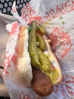 Vegan Chicago dog  at Devil Dawgs  in Chicago