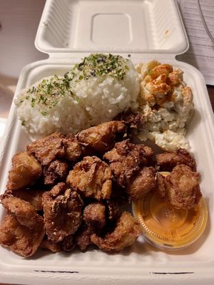 Island fried chicken plate   at Lucky Catsu - Take Out Kitchen in Los Angeles