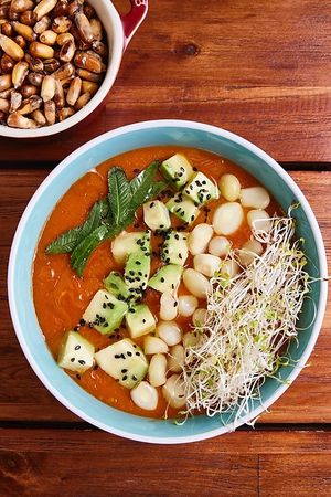 Vegan Tomato soup  at Veggie Pizza in Lima