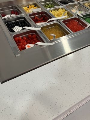One of the toppings bars    at Lizzy's Premium Frozen Yogurt in Desert Hot Springs