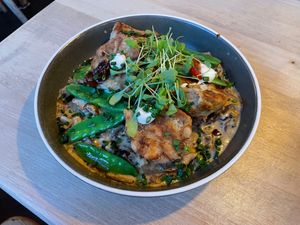Brezelknödel with mushrooms  at Virtshaus in Ulm
