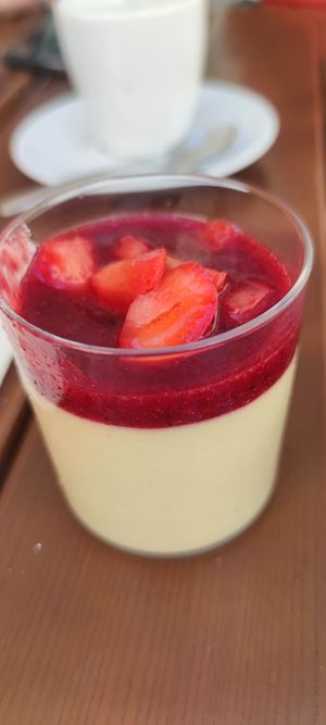 Vanilla pudding at the Sunday brunch at Virtshaus in Ulm