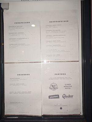 Speisekarte at Virtshaus in Ulm